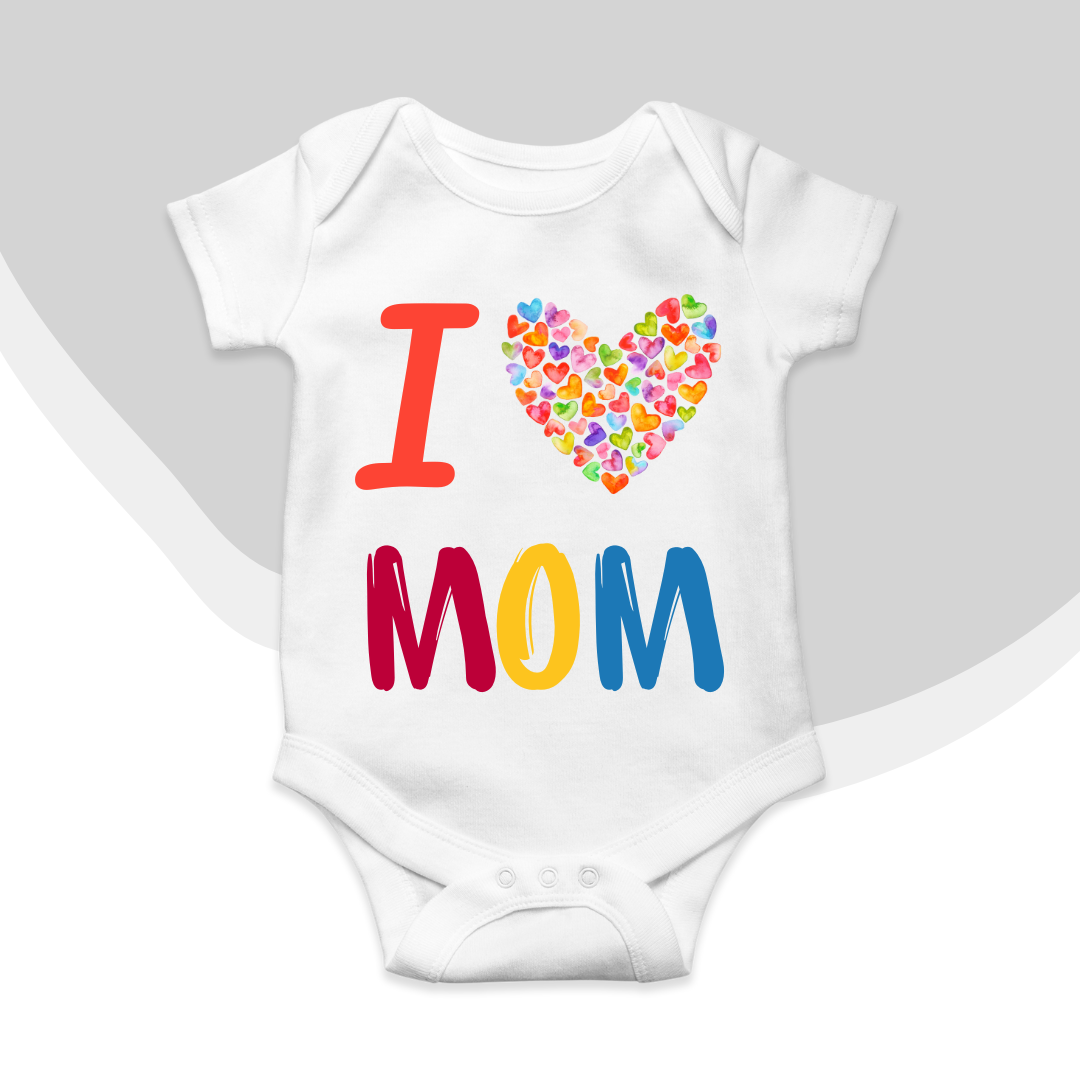 I love my Mom cute Baby romper| 0-18 month size 4 Colors