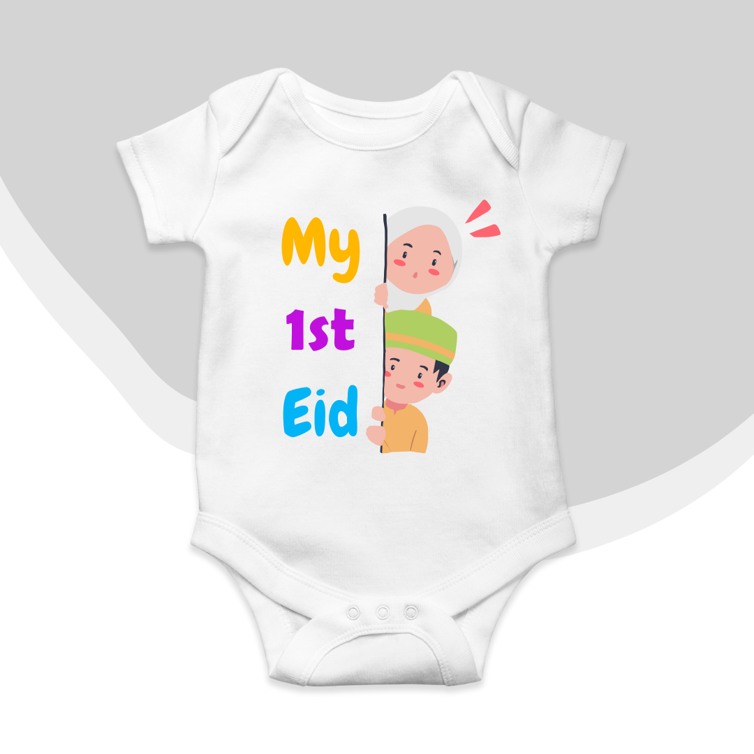 Customized Name 1st Eid Peeking 2 Kids | Eid Romper