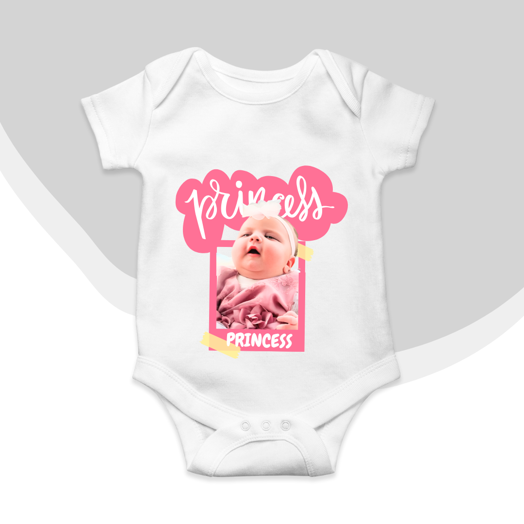 Customize Princess Picture and Name Baby Romper