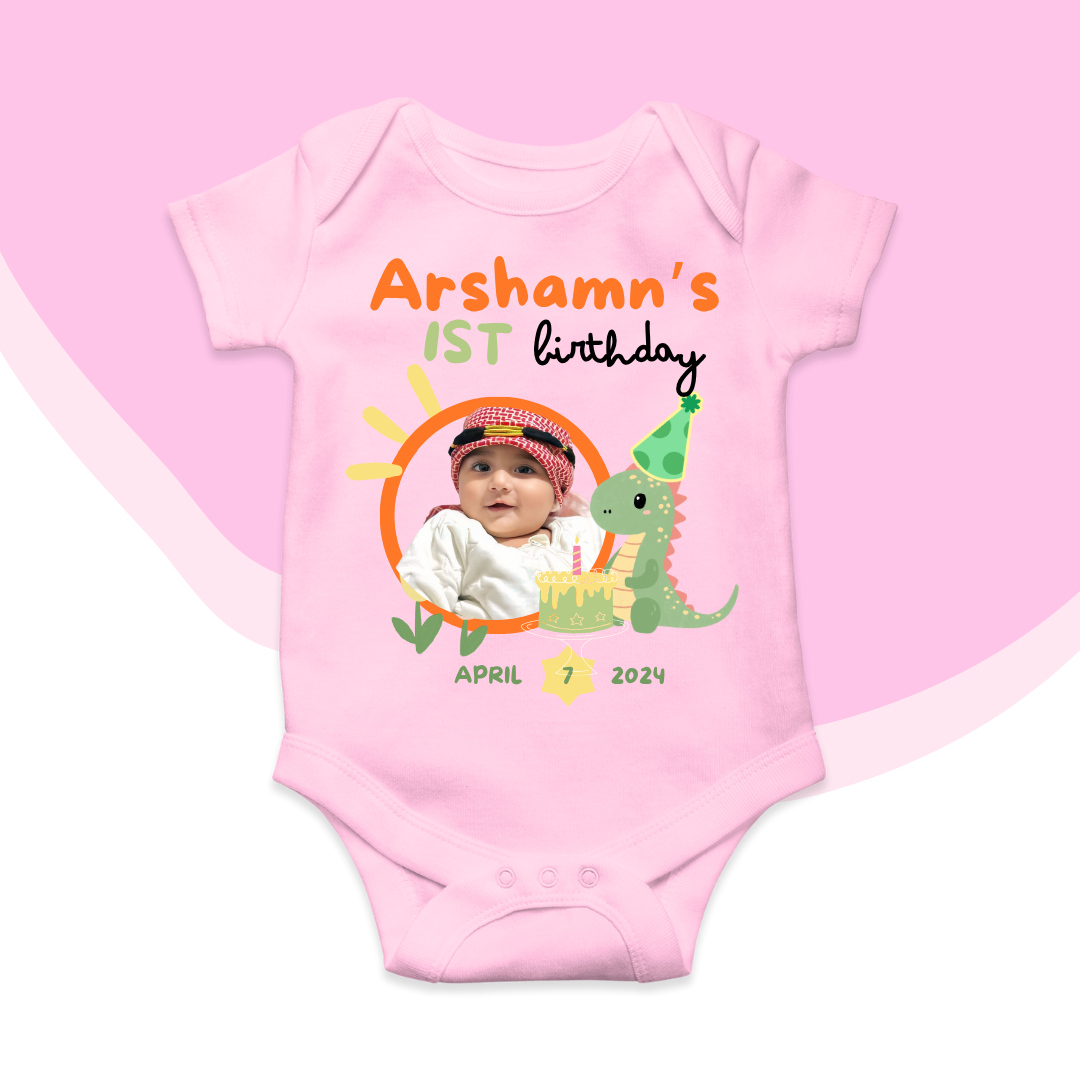 Customize Birthday Baby Picture Dino Rompers | For Your Loved Ones
