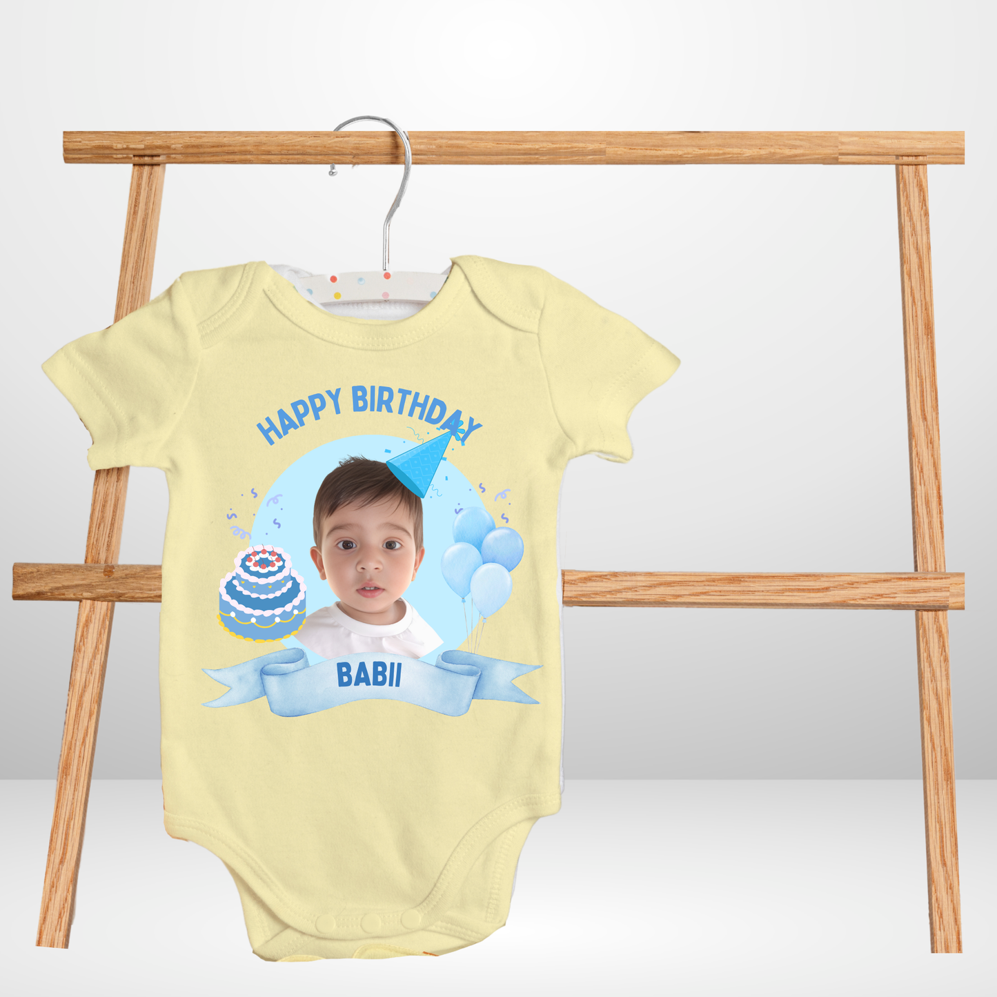 Customize Baby Picture Name Birthday Romper