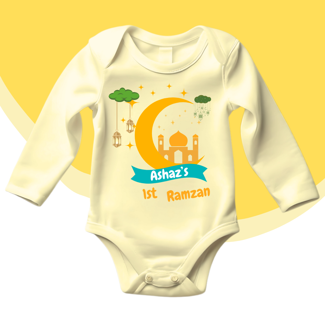 Customized Name's 1st Ramadan Moon Mosque | Ramadan Romper