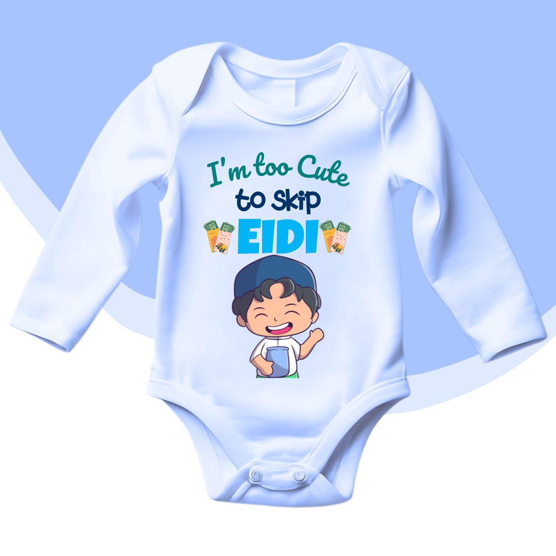I'm too cute Funny Eid Baby Romper| Size New Born-18 Months