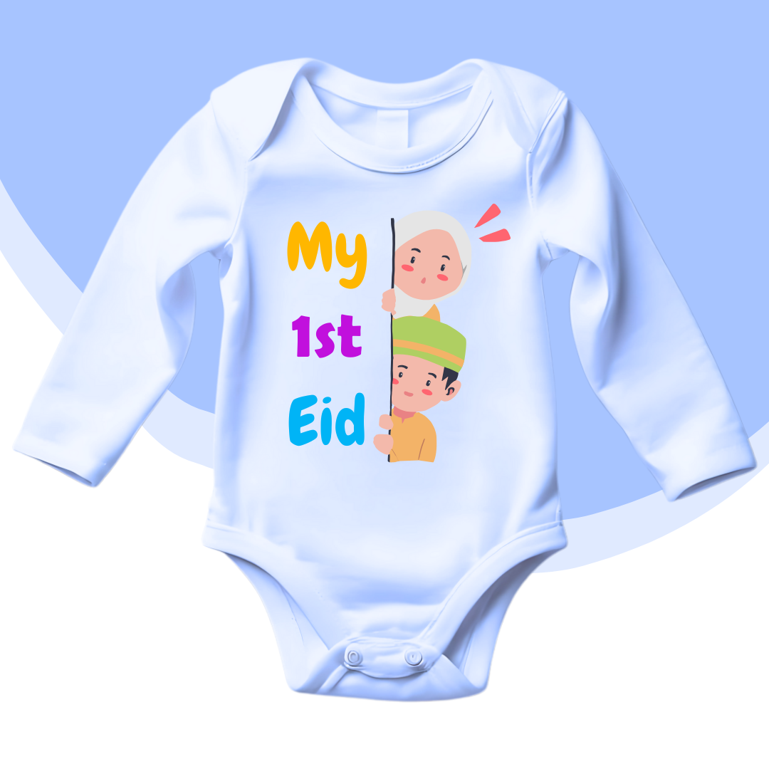 Customized Name 1st Eid Peeking 2 Kids | Eid Romper