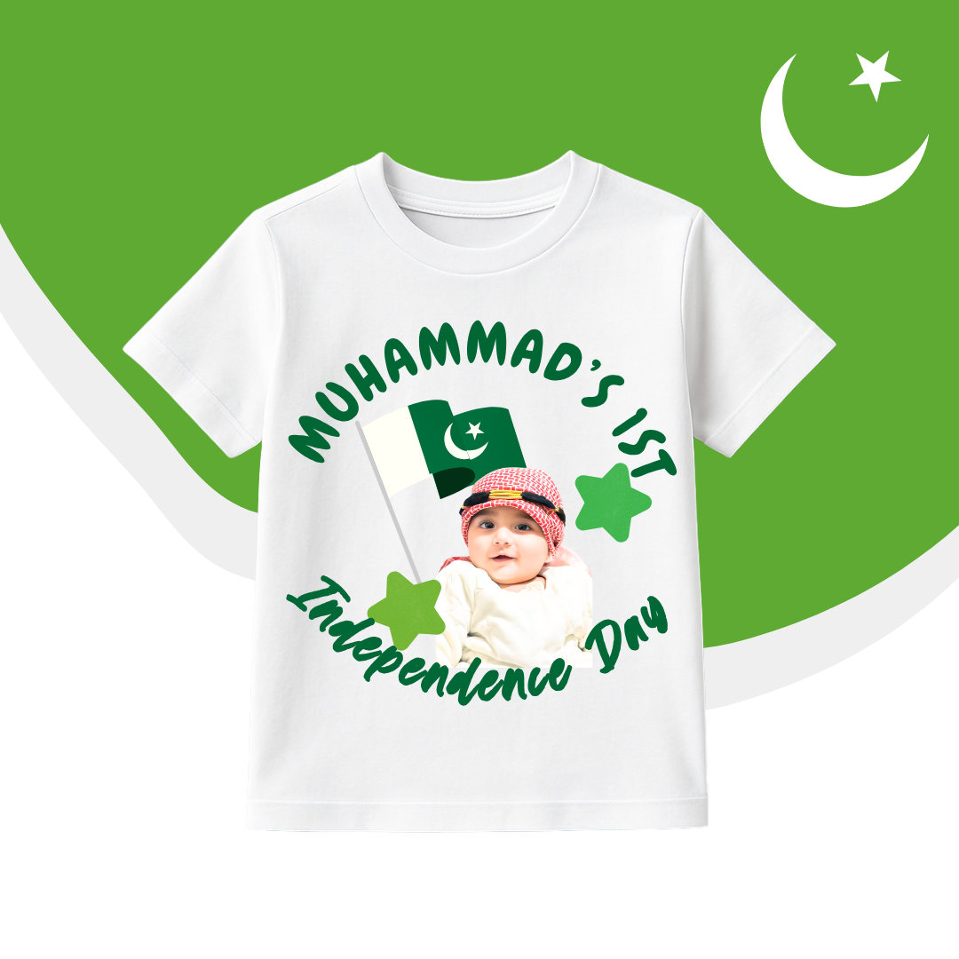 Custom Name with Picture Baby Shirt round | Azadi Shirt