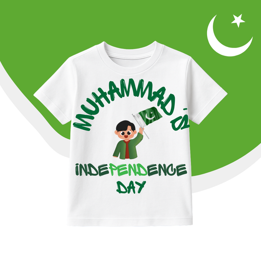 Customized 1st Indenpendence Day Boy Holding Flag | Azadi Shirt