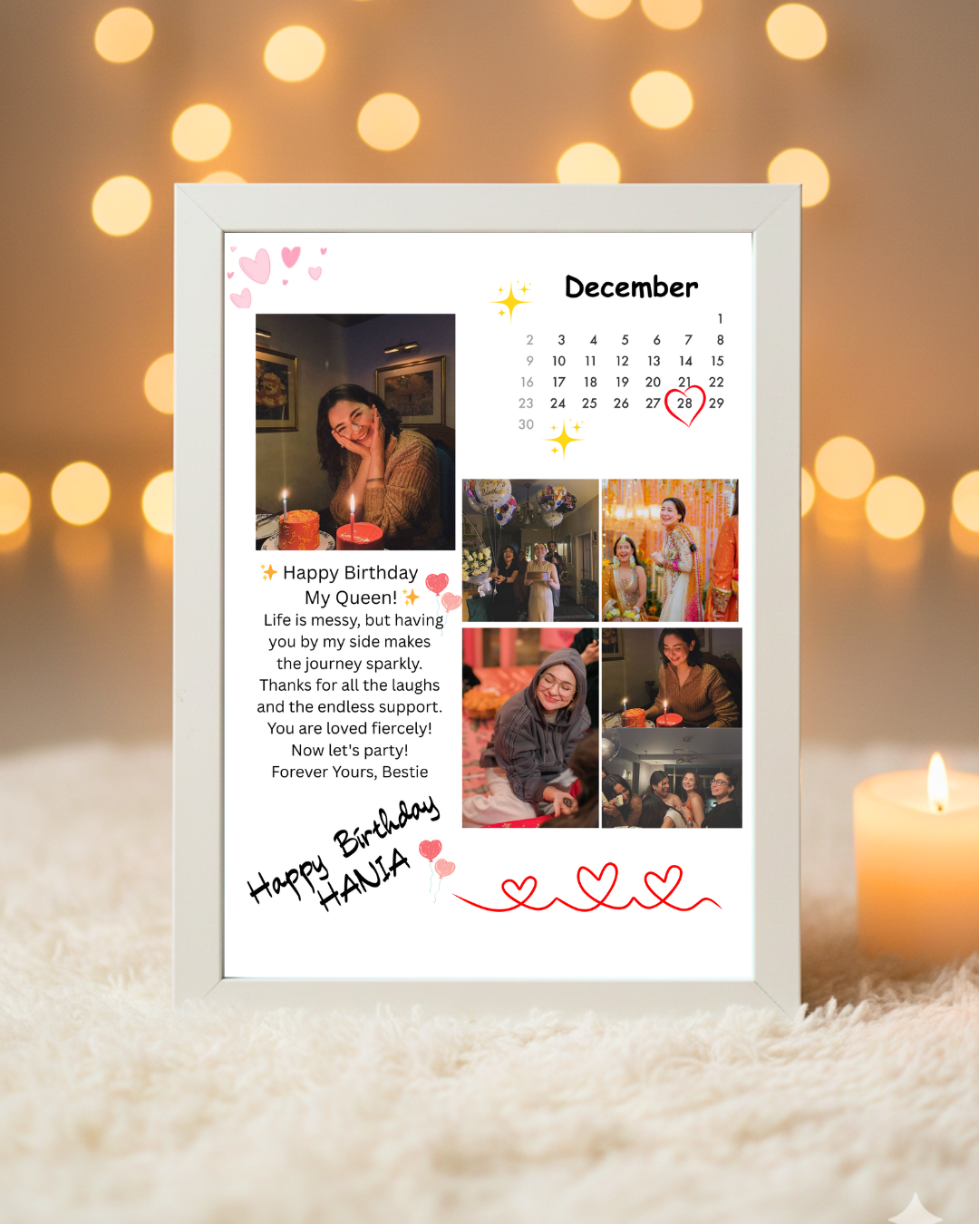 Customize Best Friend Birthday frame | White frame