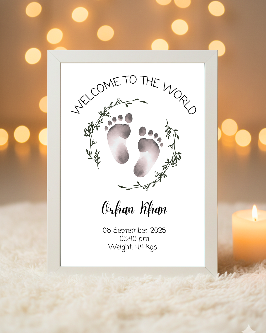 Customize New born baby Footprint frame| New born gift