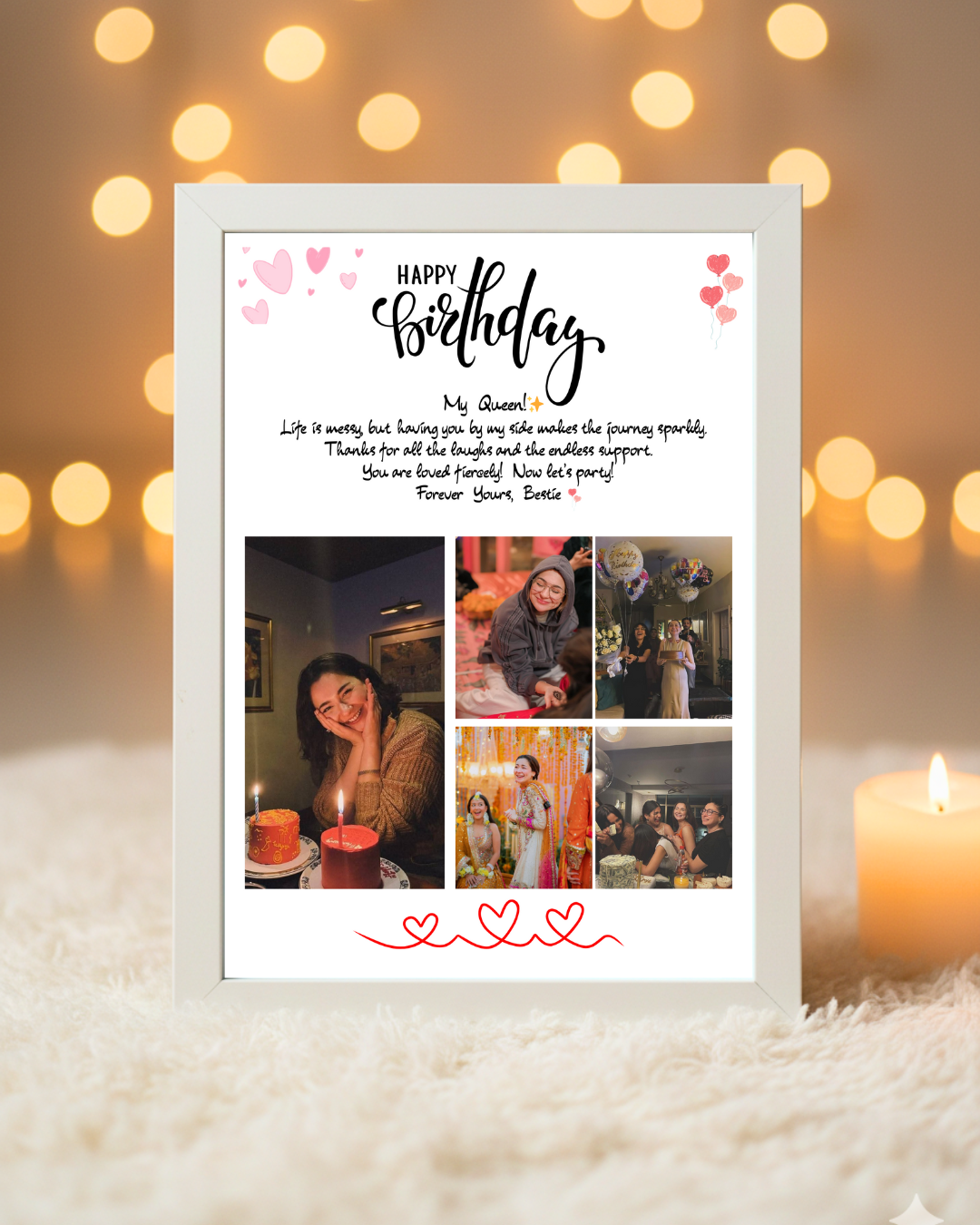 Customize Best Friend Birthday frame | White frame