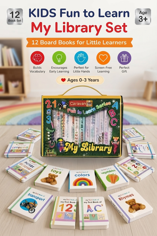 12-in-1 Little Learning Library Books – Early Learning Board Book Set for Kids