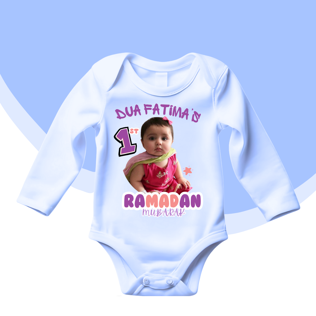 Customize Name and Picture 1st Ramdan Baby Romper | Ramadan Romper|Size 0-18 Months
