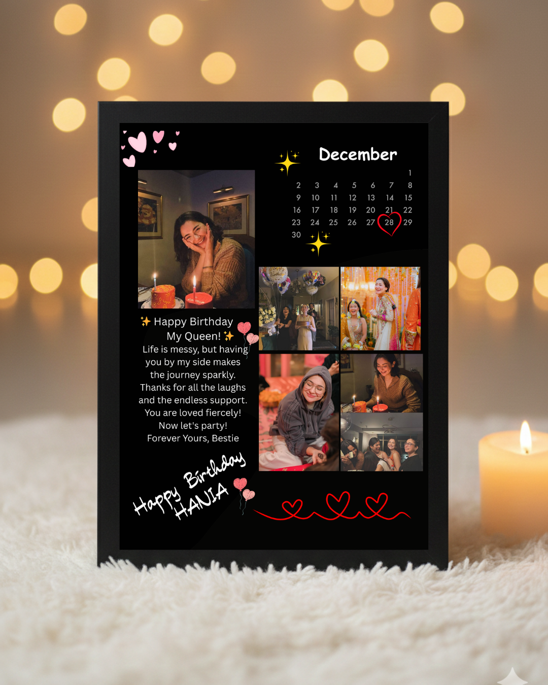 Customize Best Friend Birthday frame | Black frame