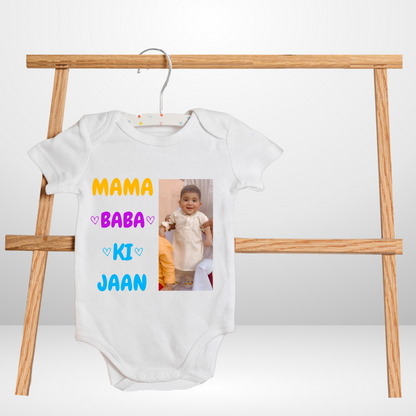 Customize Baby Picture Name Mama baba ki Jaan Romper