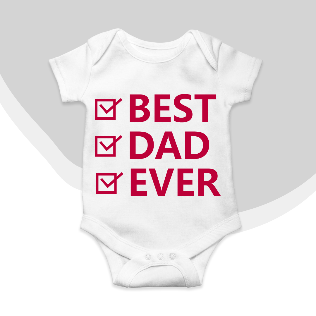 Best Dad Ever Checkbox Baby Romper