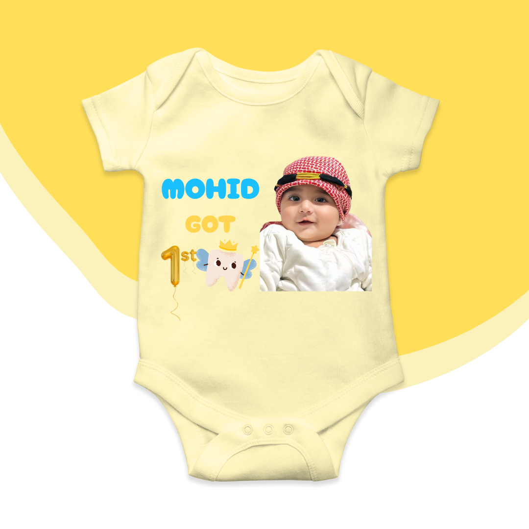 Customize Baby 1st Tooth picture romper