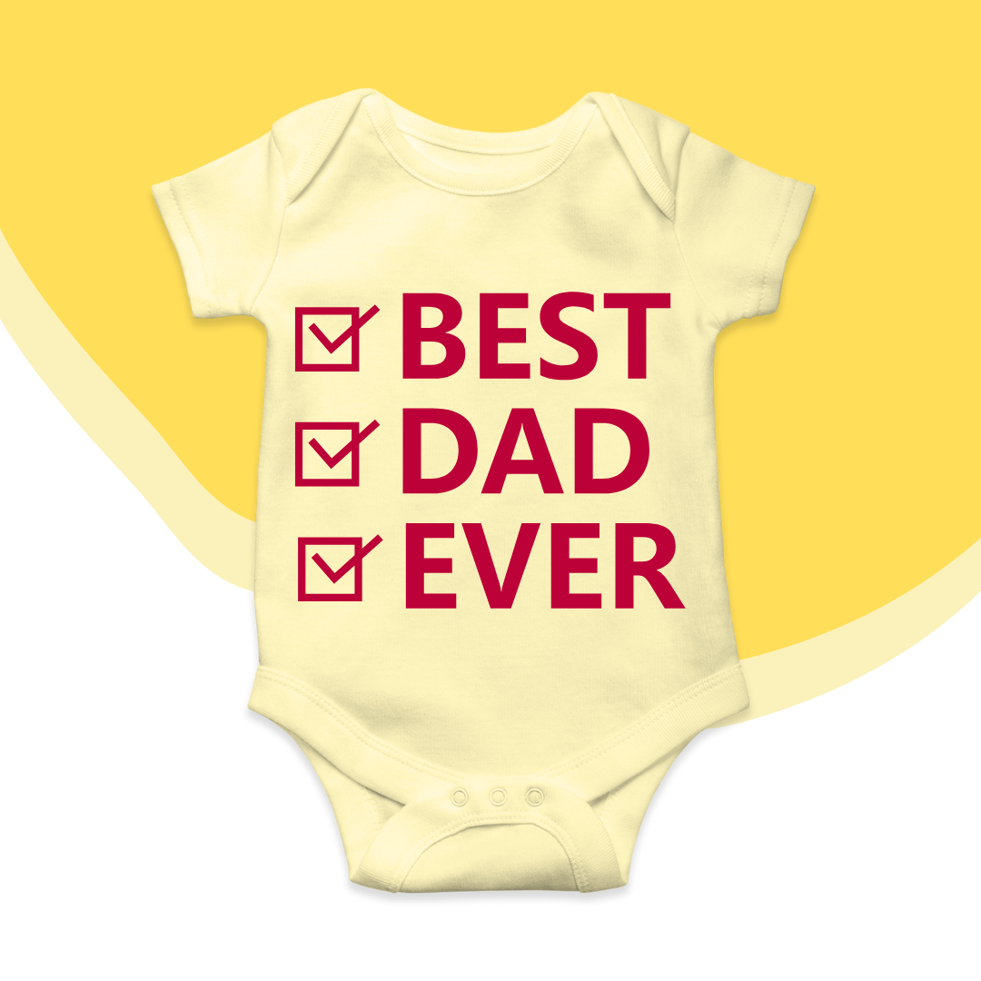 Best Dad Ever Checkbox Baby Romper