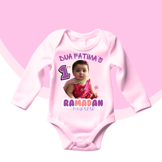 Customize Name and Picture 1st Ramdan Baby Romper | Ramadan Romper|Size 0-18 Months
