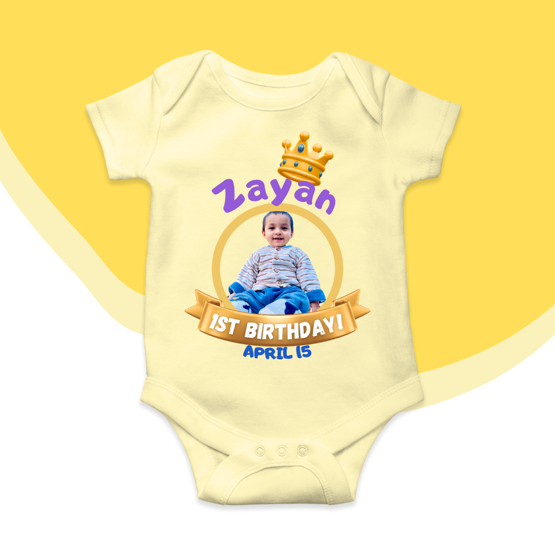 Customize Birthday Baby crown Picture Rompers | For Your Loved Ones