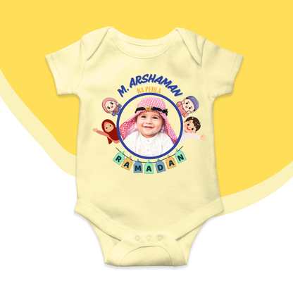 Customize Picture 1st Ramzan Flags Peeking Baby | Ramdan Rompers