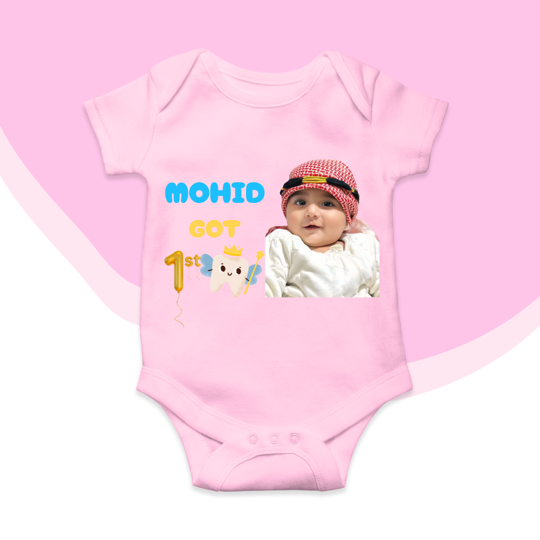 Customize Baby 1st Tooth picture romper