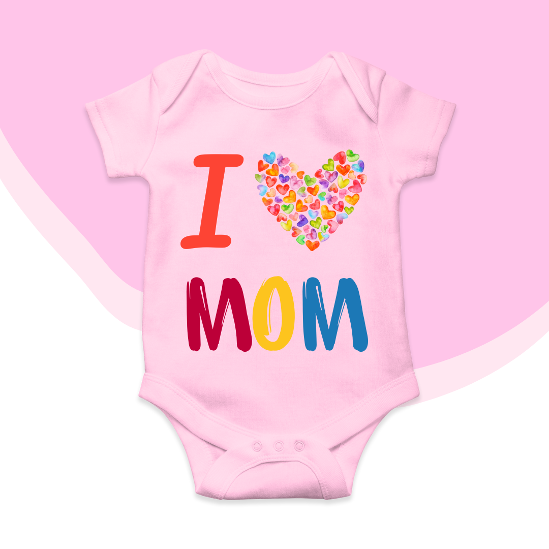 I love my Mom cute Baby romper| 0-18 month size 4 Colors
