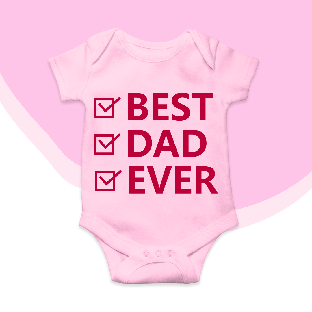 Best Dad Ever Checkbox Baby Romper