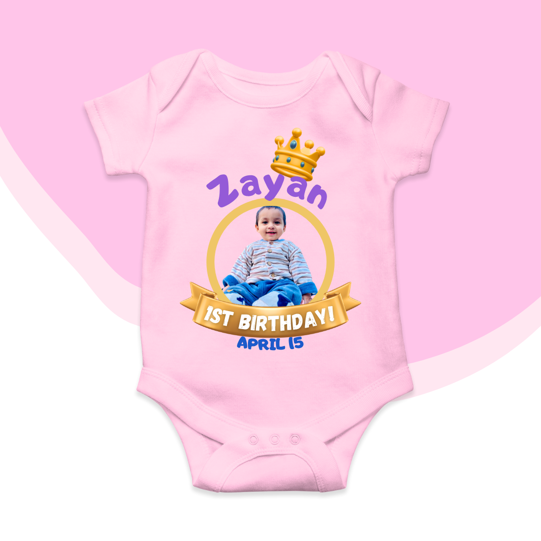 Customize Birthday Baby crown Picture Rompers | For Your Loved Ones