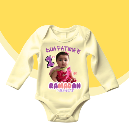 Customize Name and Picture 1st Ramdan Baby Romper | Ramadan Romper|Size 0-18 Months