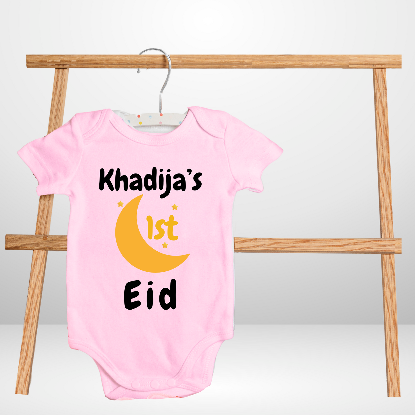 Custom Name Eid Mubharak Baby Romper| Adorable Rompers for Your Little Star