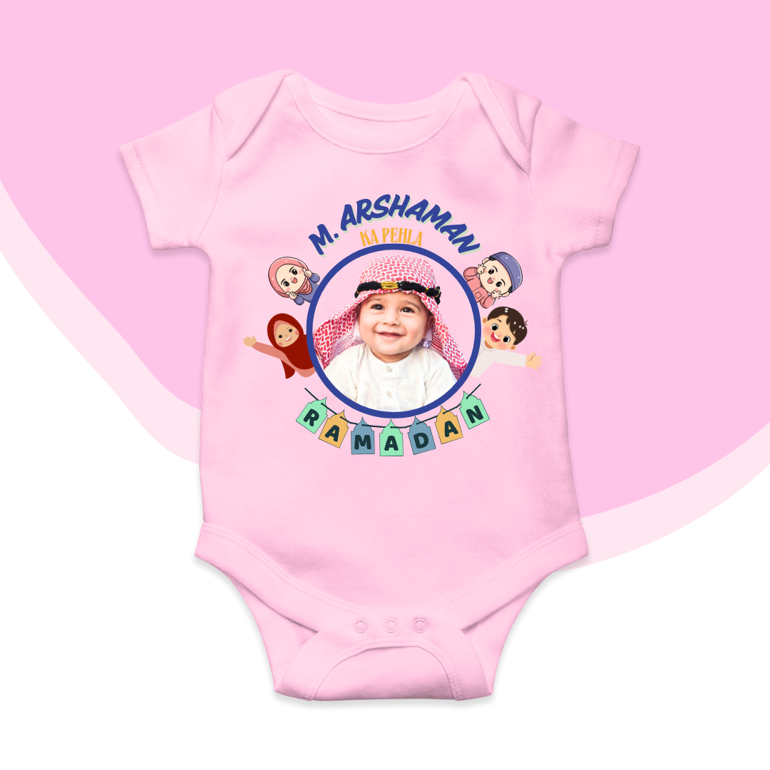 Customize Picture 1st Ramzan Flags Peeking Baby | Ramdan Rompers
