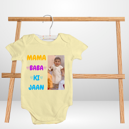 Customize Baby Picture Name Mama baba ki Jaan Romper