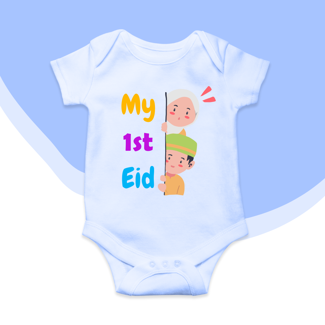 Customized Name 1st Eid Peeking 2 Kids | Eid Romper