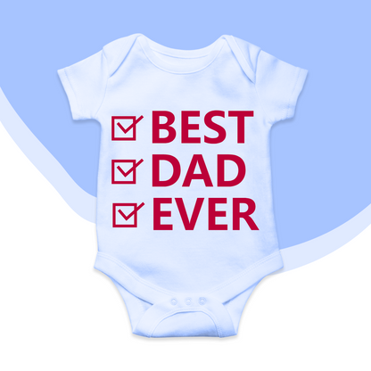 Best Dad Ever Checkbox Baby Romper