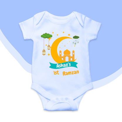 Customized Name's 1st Ramadan Moon Mosque | Ramadan Romper