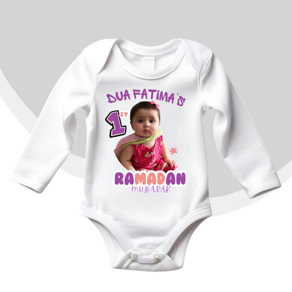 Customize Name and Picture 1st Ramdan Baby Romper | Ramadan Romper|Size 0-18 Months