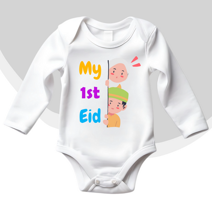 Customized Name 1st Eid Peeking 2 Kids | Eid Romper
