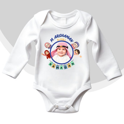 Customize Picture 1st Ramzan Flags Peeking Baby | Ramdan Rompers