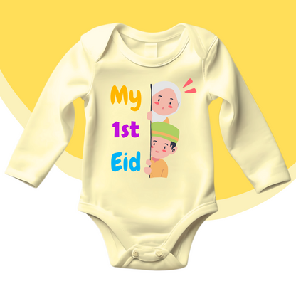Customized Name 1st Eid Peeking 2 Kids | Eid Romper