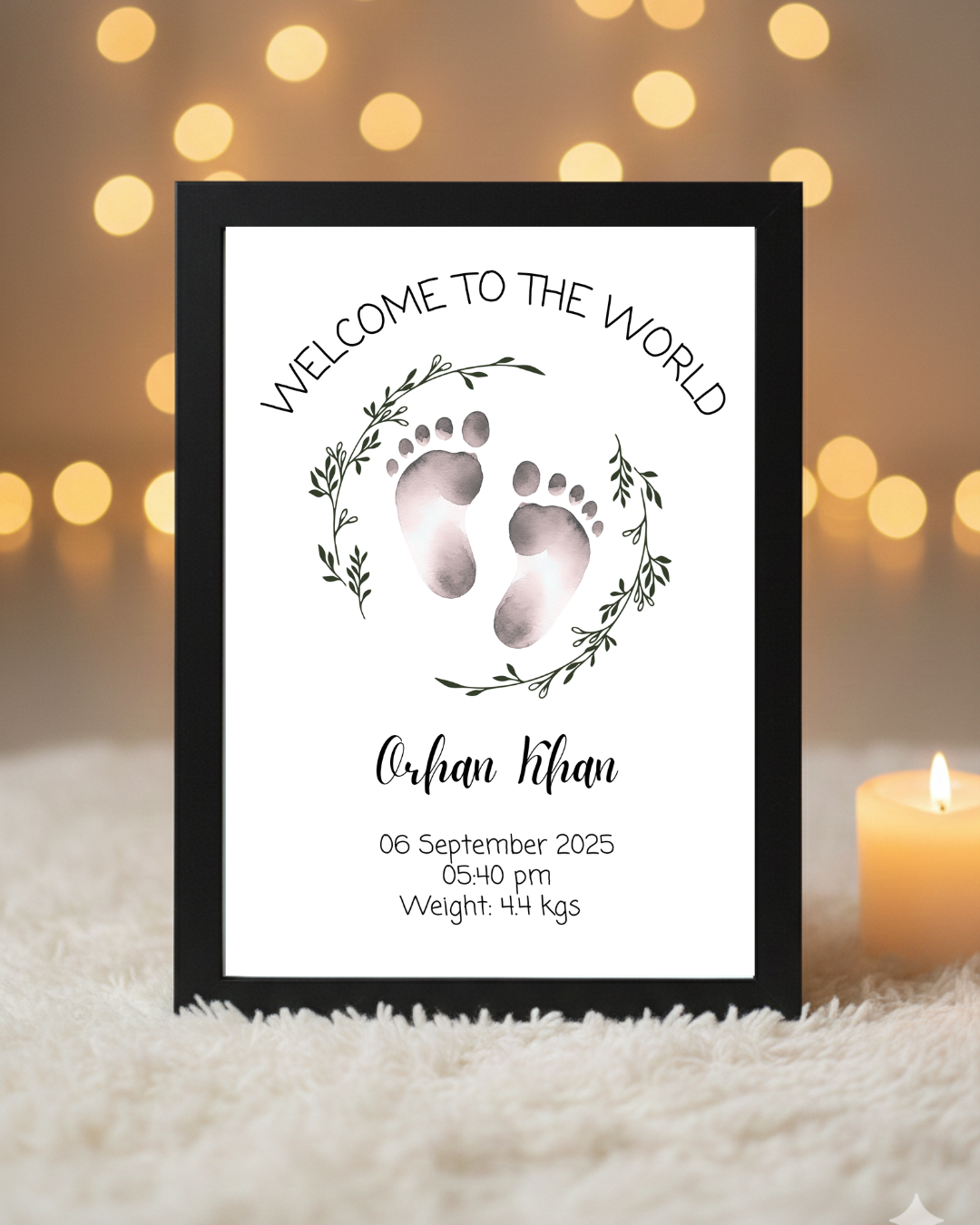 Customize New born baby Footprint frame| New born gift