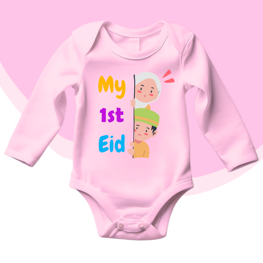 Customized Name 1st Eid Peeking 2 Kids | Eid Romper