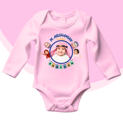 Customize Picture 1st Ramzan Flags Peeking Baby | Ramdan Rompers