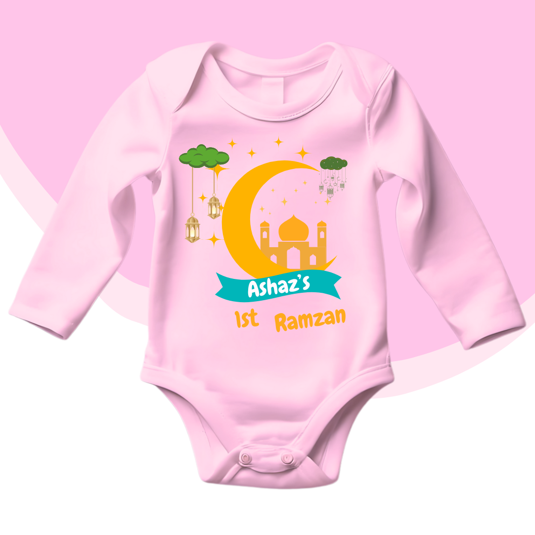 Customized Name's 1st Ramadan Moon Mosque | Ramadan Romper
