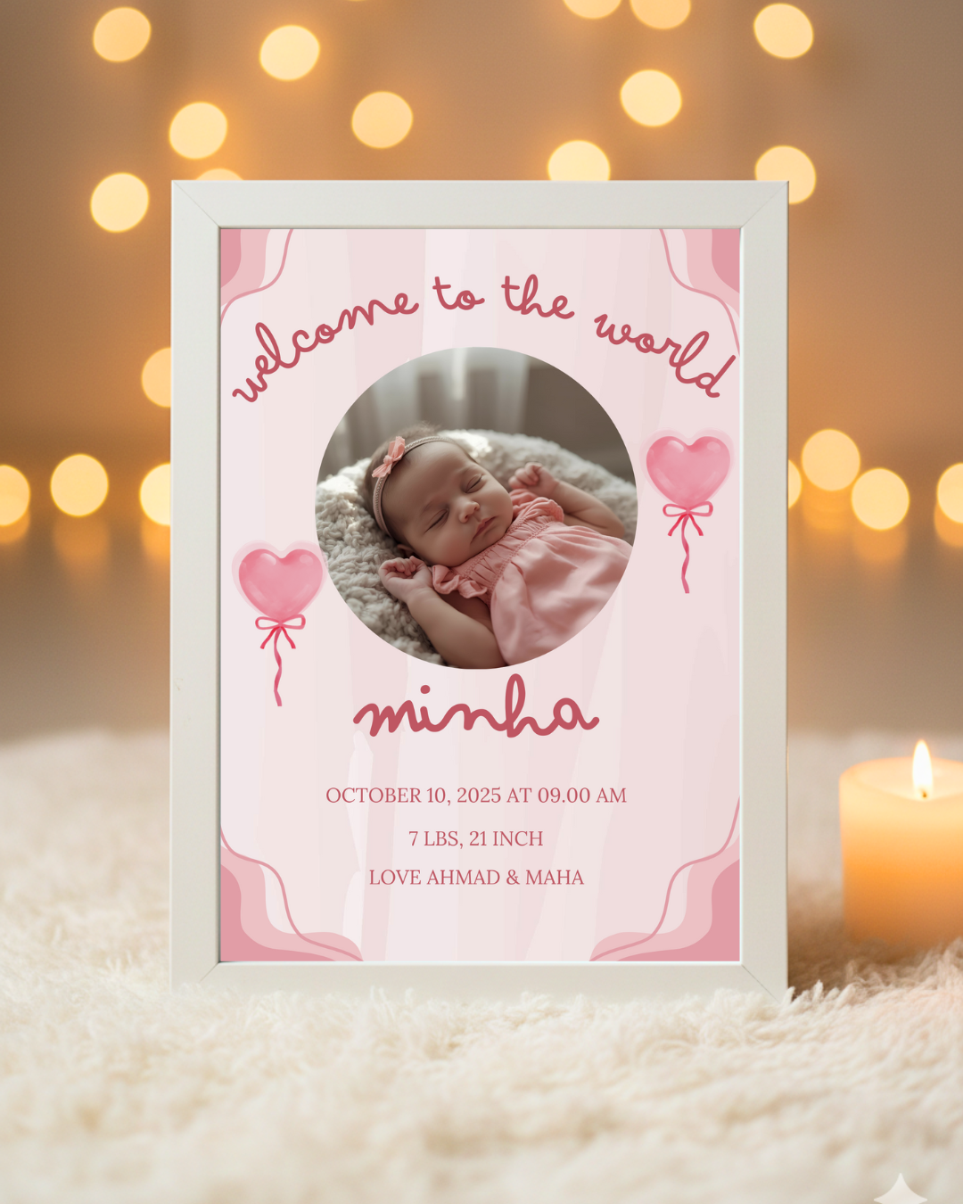 Customize New born baby name and picture frame| New born gift