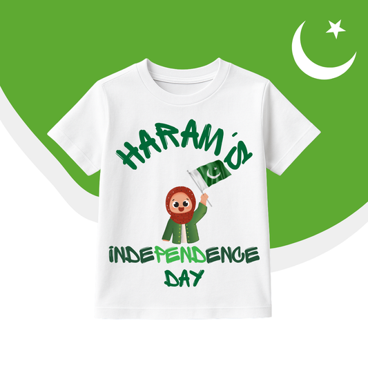 Customized 1st Independence Day Girl Holding Flag | Azadi Shirt